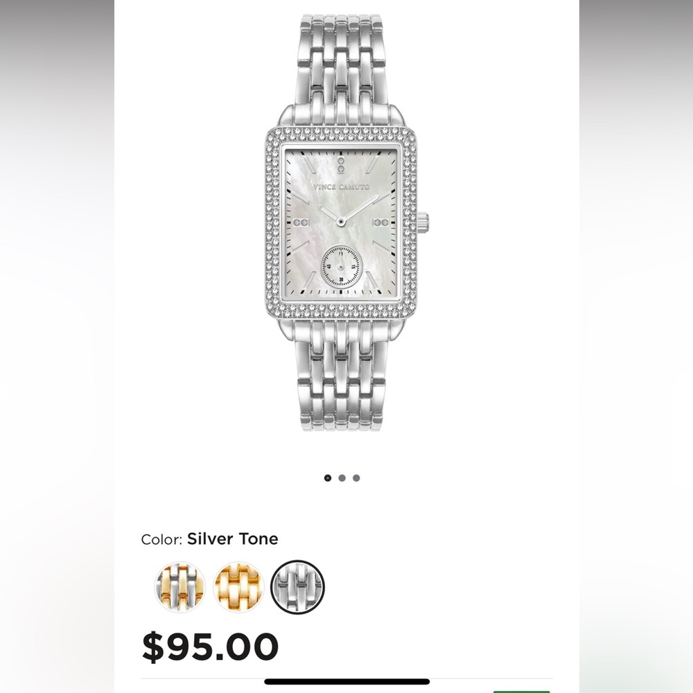 Vince Camuto Mother of Pearl Dial Crystal Watch
